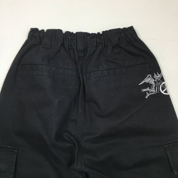 OBEY Black White Logo Embroidery Flap Cargo Pockets Pant Jeans - Picture 12 of 14